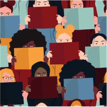 readers books over faces